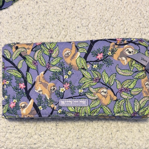 Vera Bradley Botanical Sloth crossbody and Wallet - Picture 4 of 9